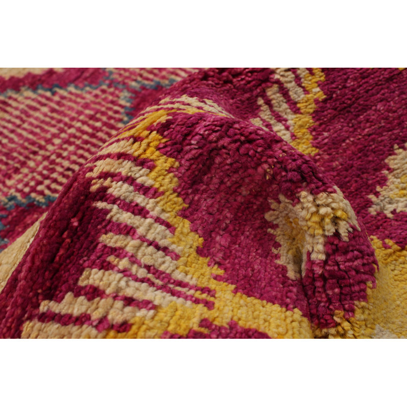 One-of-a-Kind 2'6" X 12'2" New Age Runner Wool Area Rug in Yellow