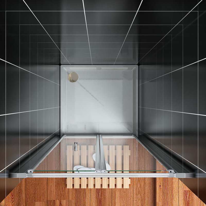 Haugan Glass Rectangular Shower Enclosure with Tray, 1850mm H x 1000mm W x 700mm D