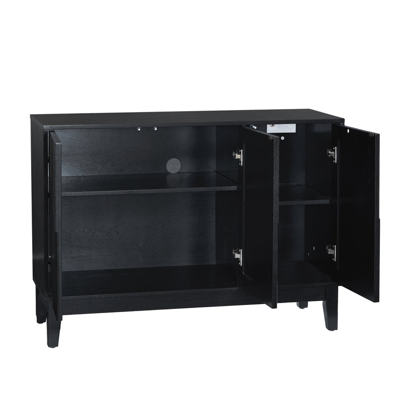 Buffet 44,3 po Mid Century Modern, Noir