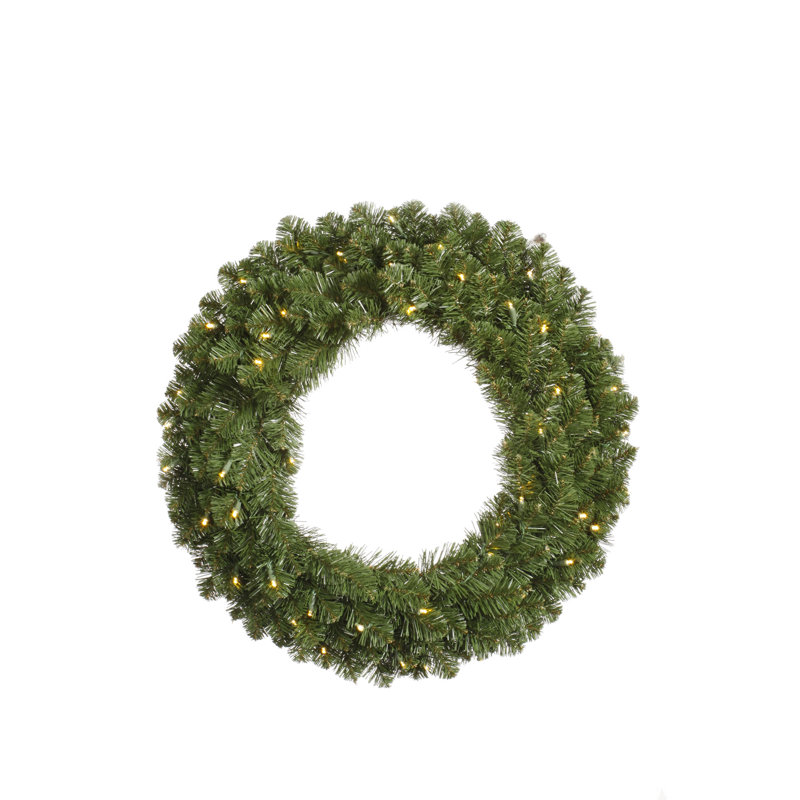 Couronne de Noël artificielle Vickerman Grand Teton, H 72 po x l 72 po x P 5 po, Vert