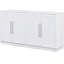 Buffet à 4 portes en blanc, tablettes réglables pour le rangement organisé du salon - Buffet blanc élégant, armoire avec espaces-670306716