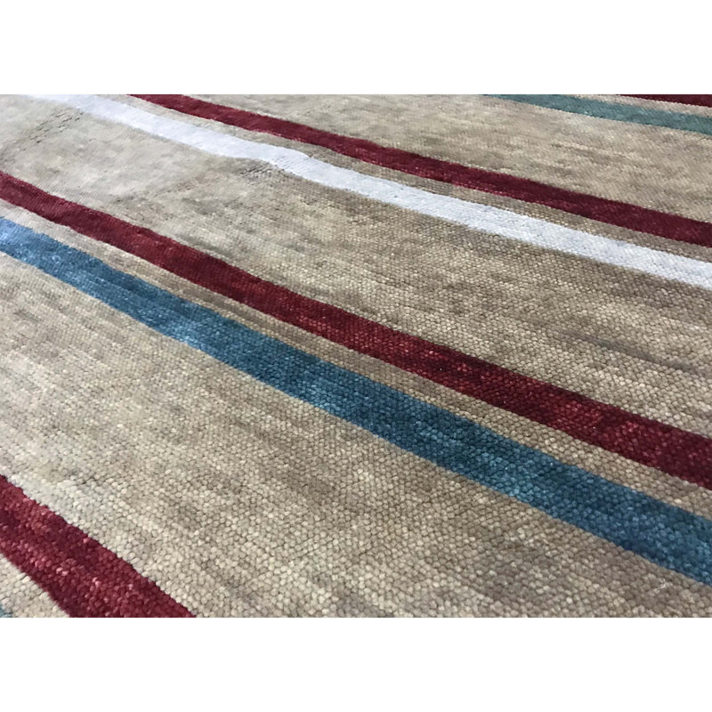 Hand Woven Wool Striped Area Rug