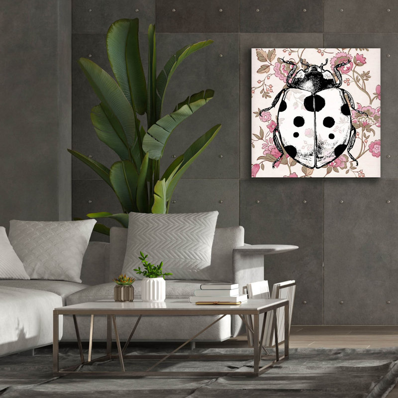 'Ladybug Wallpaper Square' by Dean Russo Canvas Wall Art, 37" H x 37" W x 1.5" D