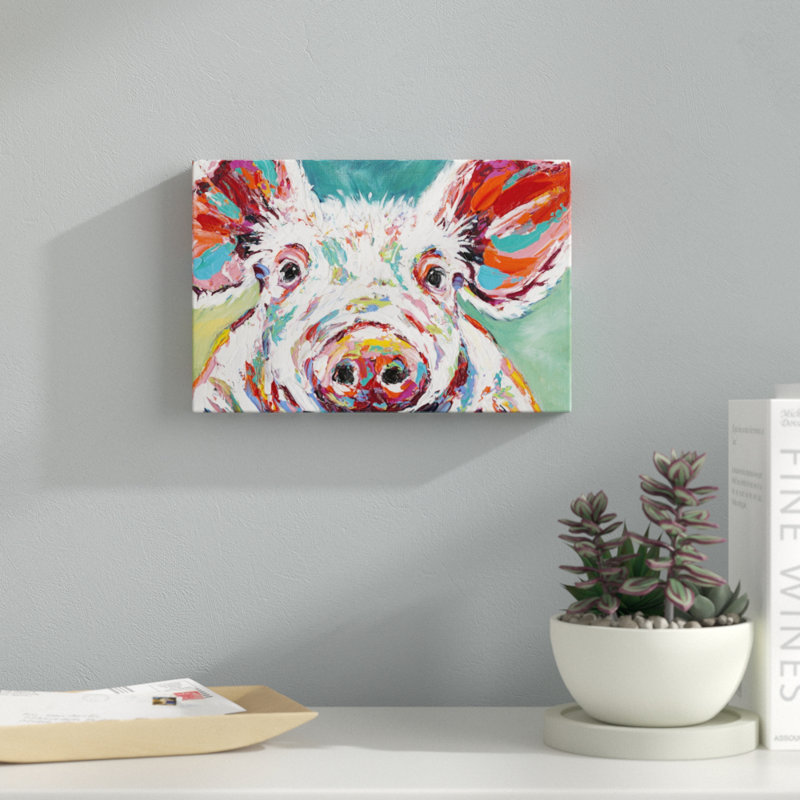 Piggy II by Carolee Vitaletti - Painting, 51cm H x 76cm W, Paper Print