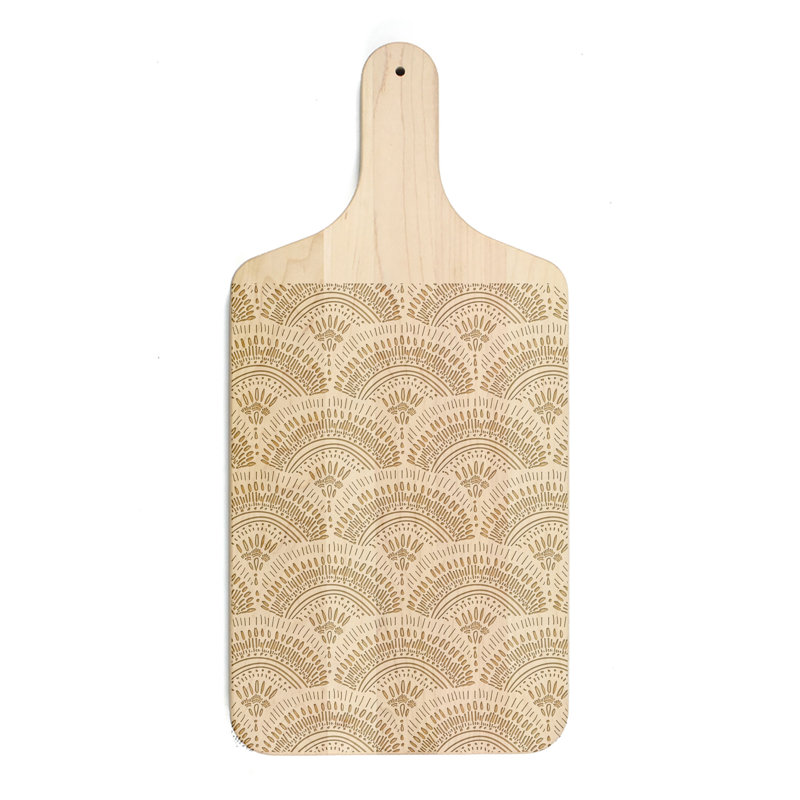 Bohemian Sketch Pattern Paddle Cutting Board, Maple
