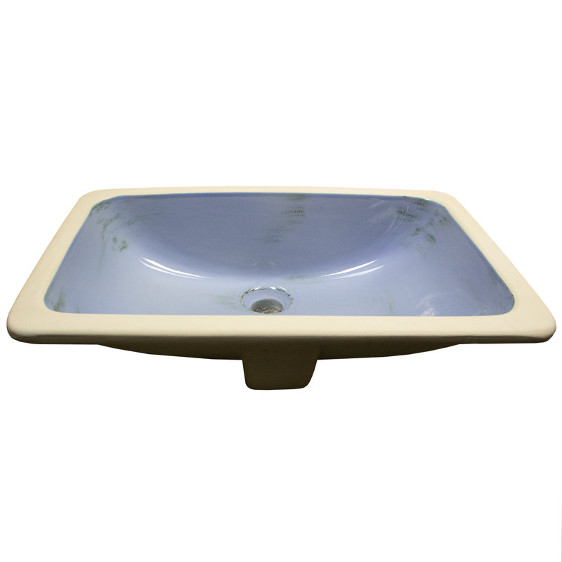 Nantucket Sinks Italian Fireclay Undermount  Vanity Sink RC2035SS 'Siracusa' with Distressed Hand-Painted Finish