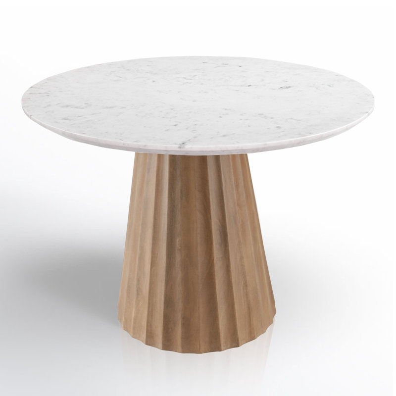 Nalani 42" Dining Table, Medium Walnut, Tan
