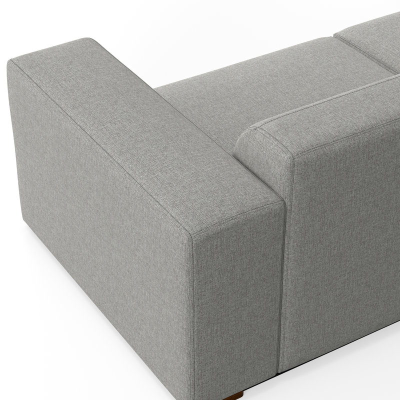 Pale Gray Fabric Lawson Modular Sectional Sofa with Chaise