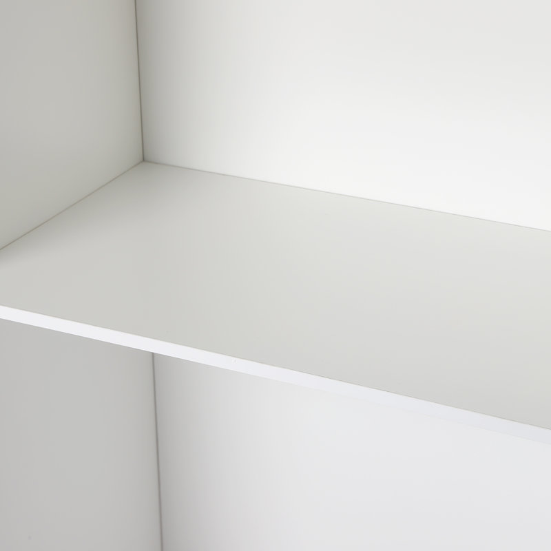 Meuble de présentation portatif avec tablettes spacieuses (blanc)