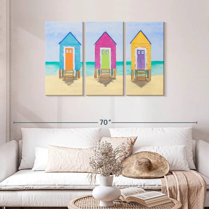 Gillard Three Beach Shacks, 28" H x 45" W
