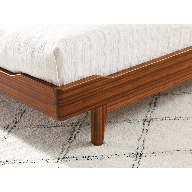 Lacey Solid Wood Slat Bed, King, Brown