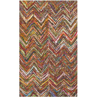 Sonata Chevron Cotton Hand Woven Area Rug