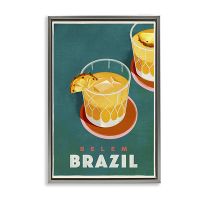 Belem Brazil Cocktail Framed Floater Canvas by The Whiskey Ginger