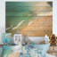 Green Coastal Waves vue aérienne III - plage et océan sur bois-761736532