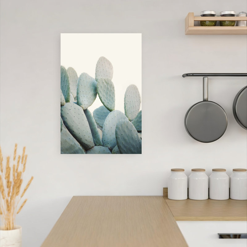 Pastel Cacti Abstract Cactus Succulent Coastal Flower Wall Art Print by Kathrin Pienaar - Wrapped Canvas Print