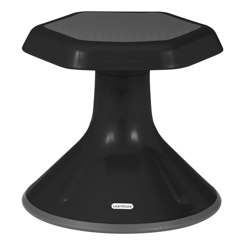 Plastic Backless Active Learning Stool, Graphite, 12"