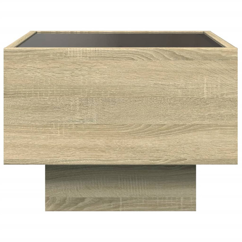 Damaiah Glass Top End Table, Sonoma Oak
