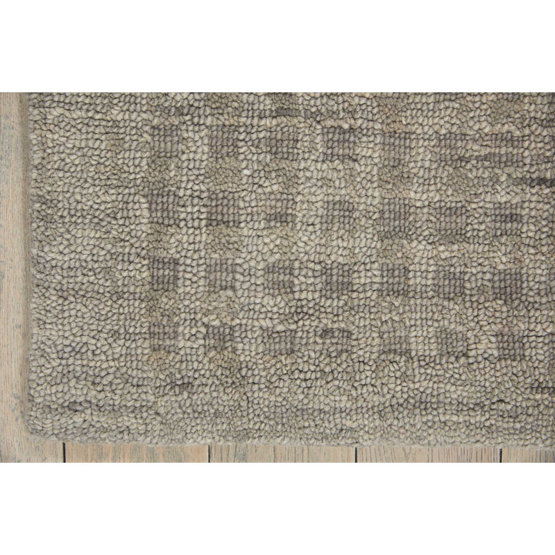 Barthelus Wool Checkered Indoor Rug, Rectangle 8' x 10'6
