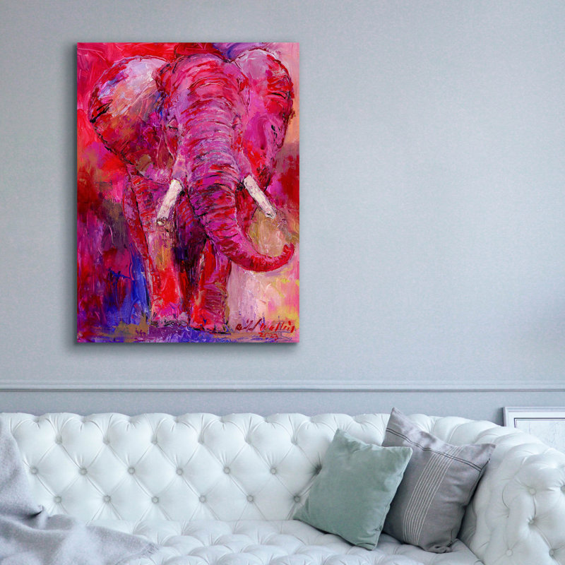 " Pink Elephant " by Richard Wallich, 54" H x 40" W x 1.5" D