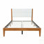 Lit plateforme moderne de style Mid-Century avec tête de lit tapissier, support de lattes en bois massif, aucun sommier requis, assemblage facile-129758906-129758911