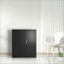 Armoires | Armoire de rangement verrouillable en métal avec 2 portes Tablettes réglables | Bureau / garage / entrepôt | Noir, métal