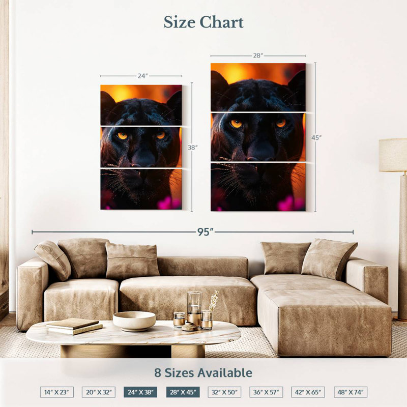 Brampt Black Panther Sunset, 38" H x 24" W