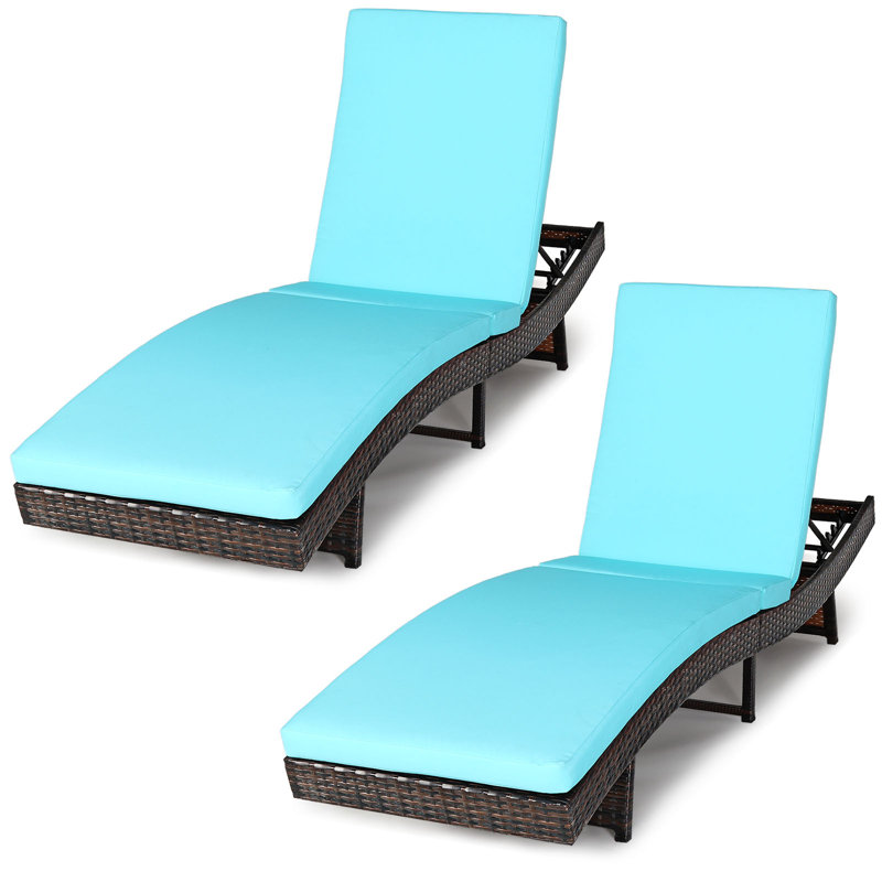 Lovingston Outdoor Wicker Chaise Lounge , Cushion Included