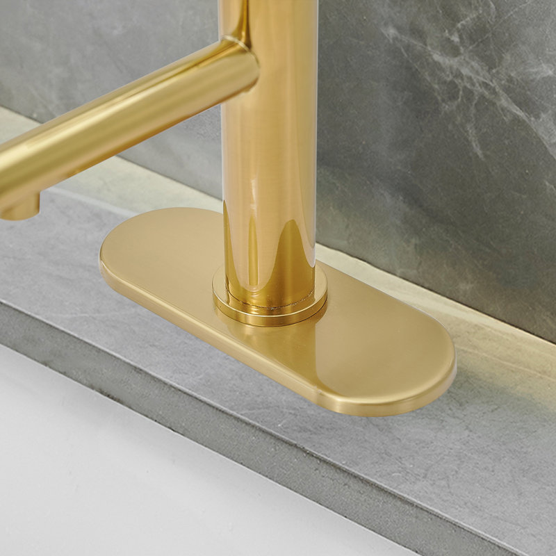 WIZ Single-Handle Single Hole Low-Arc Bathroom Faucet, Brushed Gold