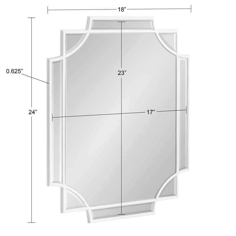 Miroir mural Ocilla, Blanc, 18 po x 24 po