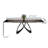 63''-94.5'' Extendable Rectangular Sintered Stone Dining Table Steel Legs, Black Modern Dining Table with Adjustable Foot Pads Seat 6-8