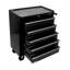 Coffre à outils 5 tiroirs, armoire à outils roulante avec système de verrouillage pour rangement de garage - Armoire à outils en métal robuste avec 4 roues, noir-240621400
