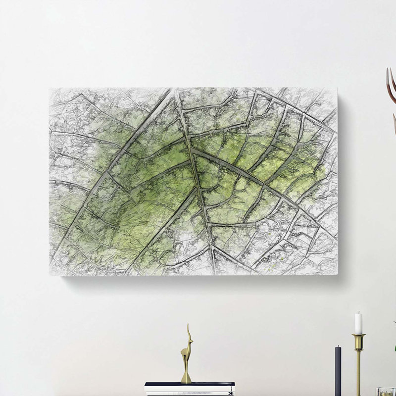 Leaf Roads in Abstract - Wrapped Canvas, 35cm H x 50cm W x 3cm D