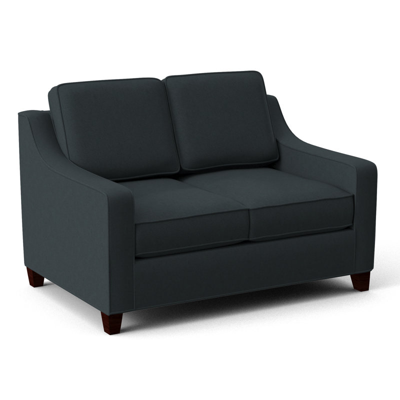 Clark 54" Square Arm Sofa Bed, Dorset Charcoal, Empire Mahogany