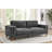 Corduroy Upholstered Square Arm Sofa With Wooden Legs-174788244