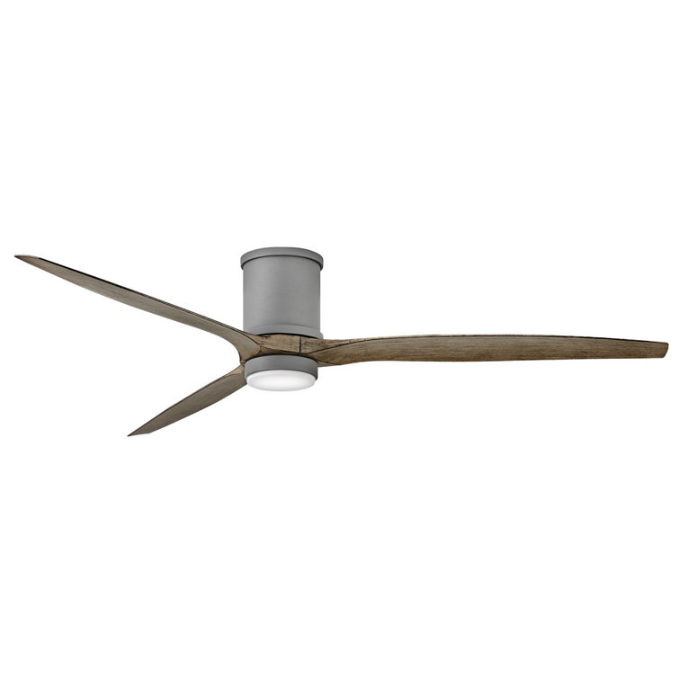 Hover 72-in Indoor/Outdoor Flush Mount Smart Ceiling Fan with Integrated LED + Remote