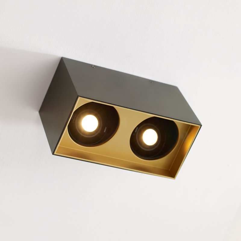 Exo 2 - Light LED Flush Mount, Matte Black/Matte Gold, 2700K