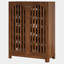 Armoire de rangement à chaussures en bois à 6 niveaux avec portes à persiennes, tablettes réglables pour l'entrée, le salon, la chambre à coucher-1264284875