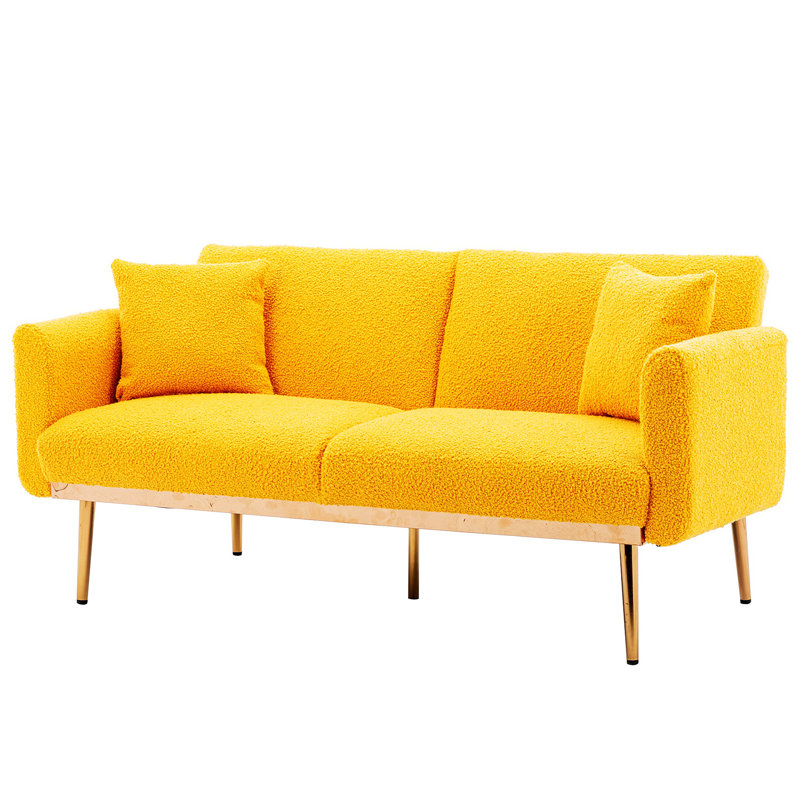 Canapé-lit 65,45 po Tontogany, canapé-lit, canapé convertible, canapé rembourré, Polyester moutarde