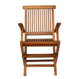Folding Teak Patio Dining Armchairs Includes 2