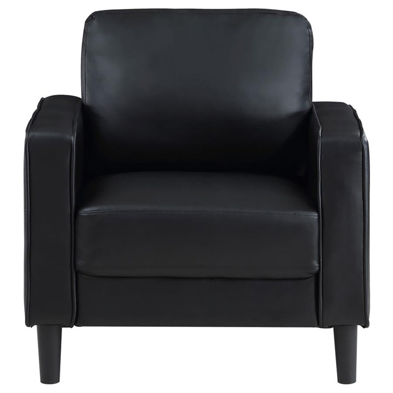 Fauteuil Columbia, Similicuir noir