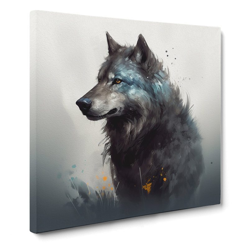 Wolf Conceptual Art - Wrapped Canvas - Framed Print