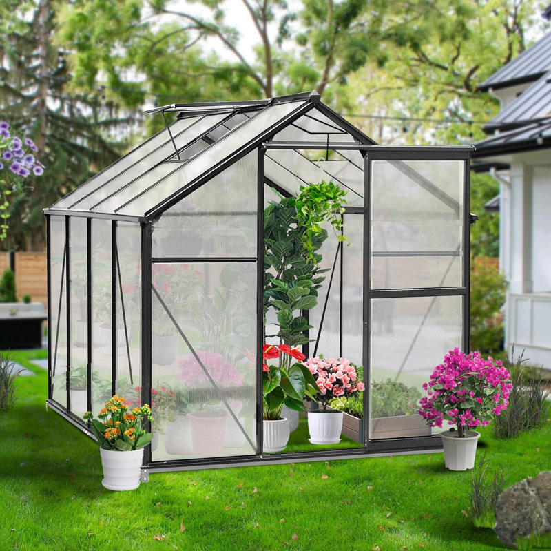 Serre extérieure de 6 pi, serre en polycarbonate pour l'extérieur
