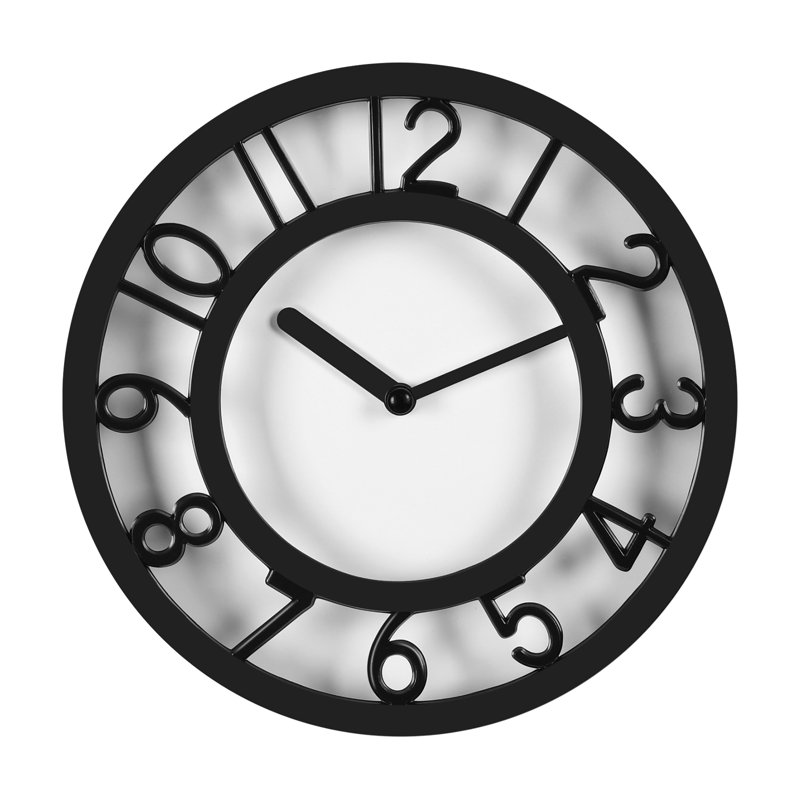 Wall clock Plastic Silent Suitable for decoration 8in Black