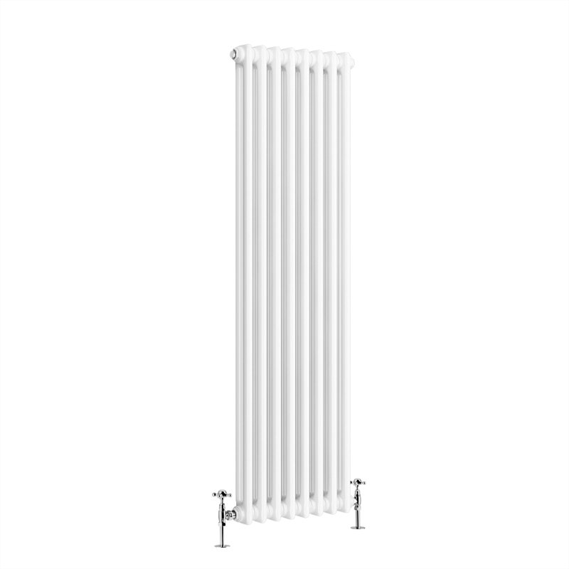 Valda Vertical Traditional 2 Column Designer Radiator, 180cm H x 38cm W, White