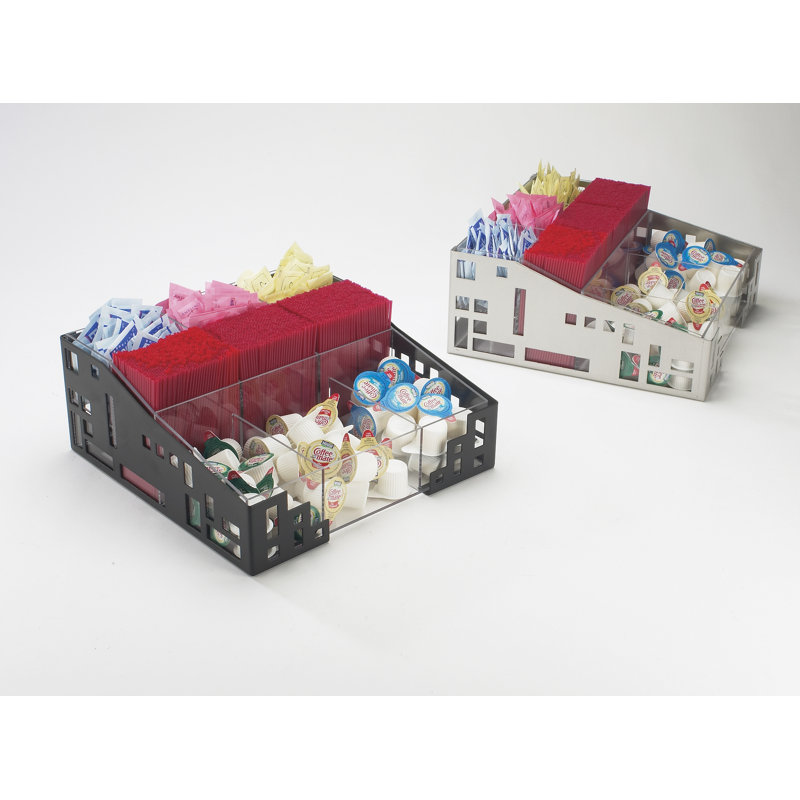 Squared Condiment Organizer, Stainless Steel