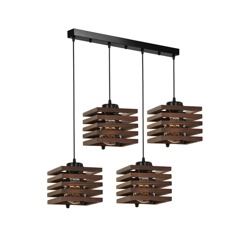 Kodi 4 - Light Kitchen Island Pendant, Dark Brown