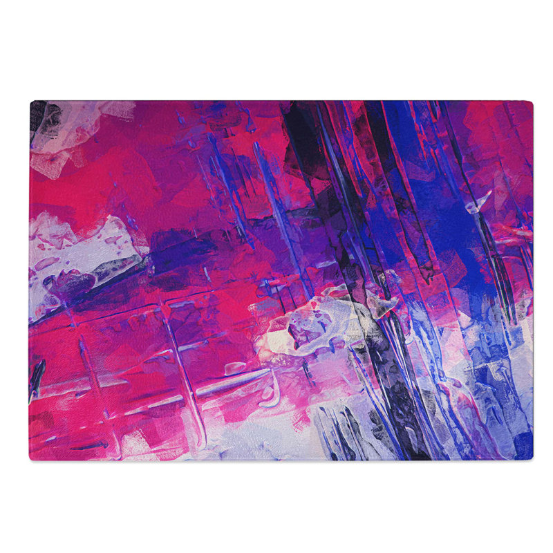 Tempered Glass Smooth the Path Chopping Board, 39 cm W x 28.5 cm L