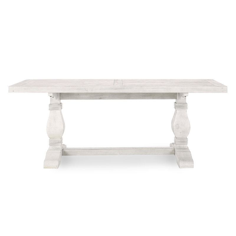Caleb 78" Dining Table Distressed Ivory, 30"H x 78"L x 38"W, Antique White