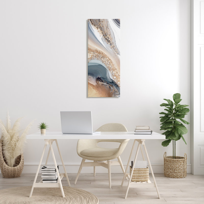 «Wrought Studio ™», art mural sur toile Glam & Grey Waves par Kim Allen, H 40 po x l 17 po x P 1,5 po