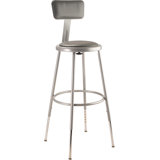 Backed Adjustable Height Ergonomic Lab Stool with Footring